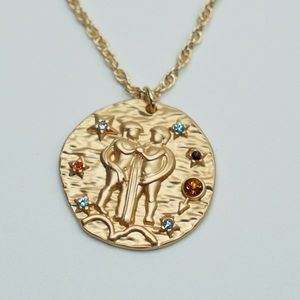 Zodiac GEMINI coin necklace horoscope astrology